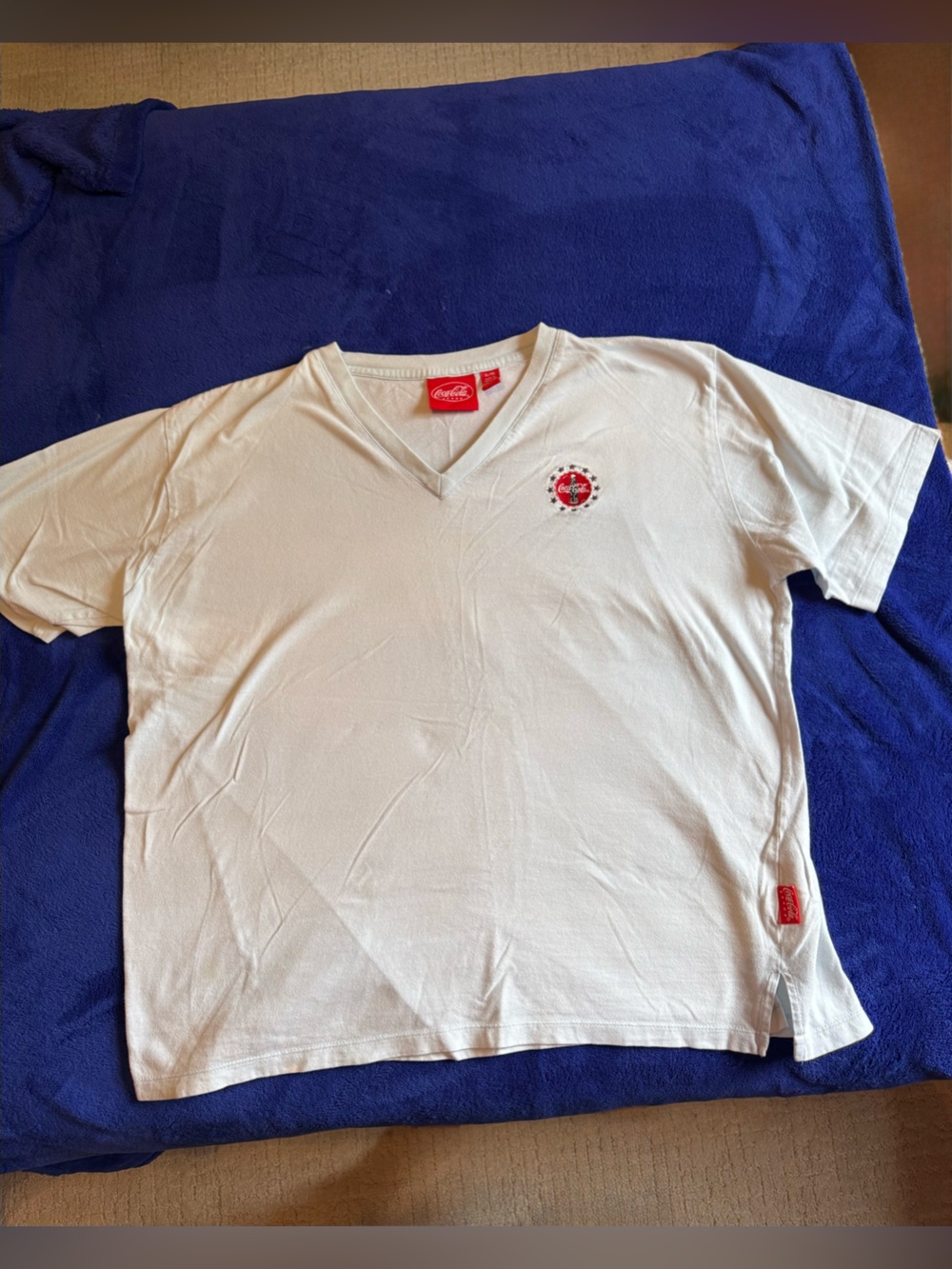 Coca-Cola White Tee with Red Patch and Black Detail